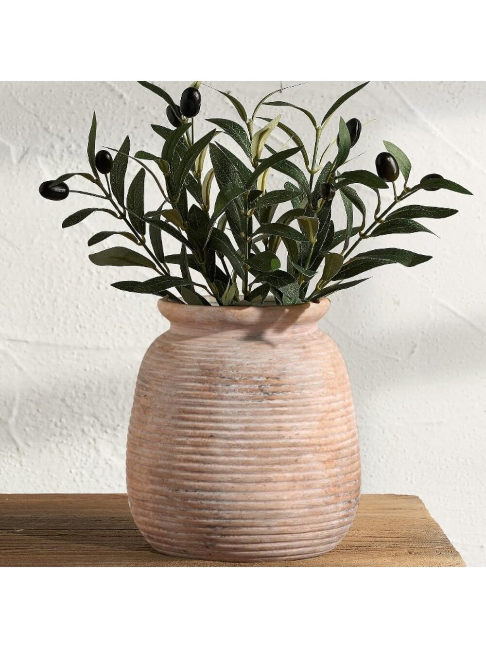 7.48" Terracotta Ceramic Flowers Rustic Pampas Vases Entryway Living Room Decor